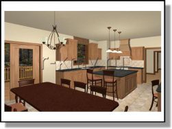 3D моделирование дизайн-проекта кухни-гостиной
